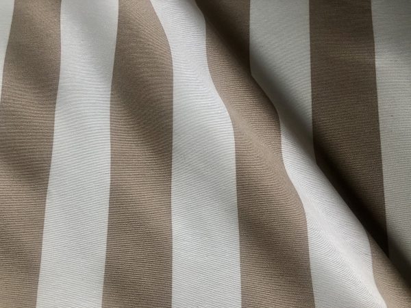 Beige & White Striped Fabric - Sofia Stripes Curtain Tablecloth Upholstery Material - 55"/140cm Wide Canvas - Image 2