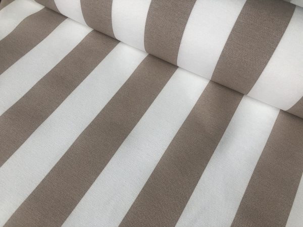 Beige & White Striped Fabric - Sofia Stripes Curtain Tablecloth Upholstery Material - 55"/140cm Wide Canvas - Image 4