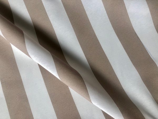 Beige & White Striped Fabric - Sofia Stripes Curtain Tablecloth Upholstery Material - 110"/280cm Wide Canvas - Image 2