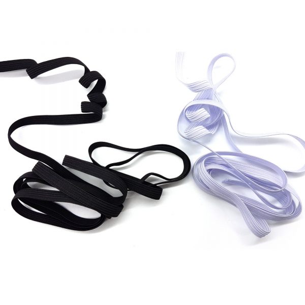 BLACK Flat Elastic 1/4" or 6mm Knitted Braided Strong Stretchy Band Washable Cord For Sewing Masks Dressmaking Cuff DIY - Image 2