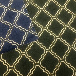 Dark Green & Gold Moroccan Arabic Damask Print Fabric Curtain Material ...