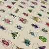 Ivory Bugs & Insects Fabric for Curtains Upholstery Dressmaking – Bee Moth Butterfly Dragonfly Print 100% Cotton Material – 110"/280cm wide