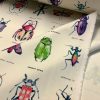 Ivory Bugs & Insects Fabric for Curtains Upholstery Dressmaking – Bee Moth Butterfly Dragonfly Print 100% Cotton Material – 110"/280cm wide