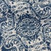 JACQUARD Baroque Floral Vintage Damask Print Fabric Material for Curtains Upholstery Dressmaking – 110''/280cm wide NAVY & CREAM Canvas