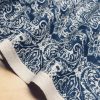 JACQUARD Baroque Floral Vintage Damask Print Fabric Material for Curtains Upholstery Dressmaking – 110''/280cm wide NAVY & CREAM Canvas