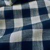 Navy & White Gingham Linen Checked Linen Fabric Plaid Material Buffalo Check Cotton Yarn – Dressmaking, Curtains, – 140 cm Wide