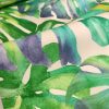 Purple and Green Tropical Palm Leaves Botanical Leaf Garden Fabric Curtain Upholstery Cotton Material – 140cm Extra Wide