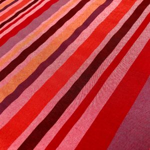 RASPBERRY RED BROWN Striped Dress Home Decor Light Upholstery Material ...