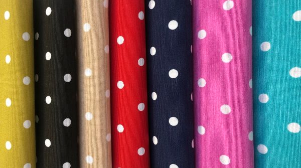 BLACK Polka Dot Fabric White Spots Dots PolyCotton Material Classic Chic Textile Home Decor Dress Curtains - 55''/140cm Wide Canvas - Image 3