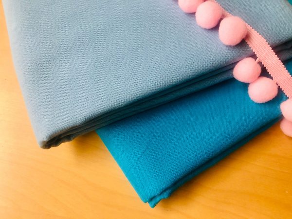 BLUE - Plain Medium Weight Cotton Fabric For Dressmaking Curtains Light Upholstery Canvas Material - 110"/280cm Extra Wide - Image 2