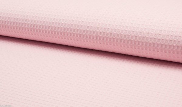 Cotton WAFFLE Pique Honeycomb Fabric Material – bathrobe, gown, towel, cushion –  150cm wide – ROSE PINK