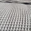 Cotton WAFFLE Pique Honeycomb Fabric Material – bathrobe, gown, towel, cushion –  150cm wide – SILVER GREY