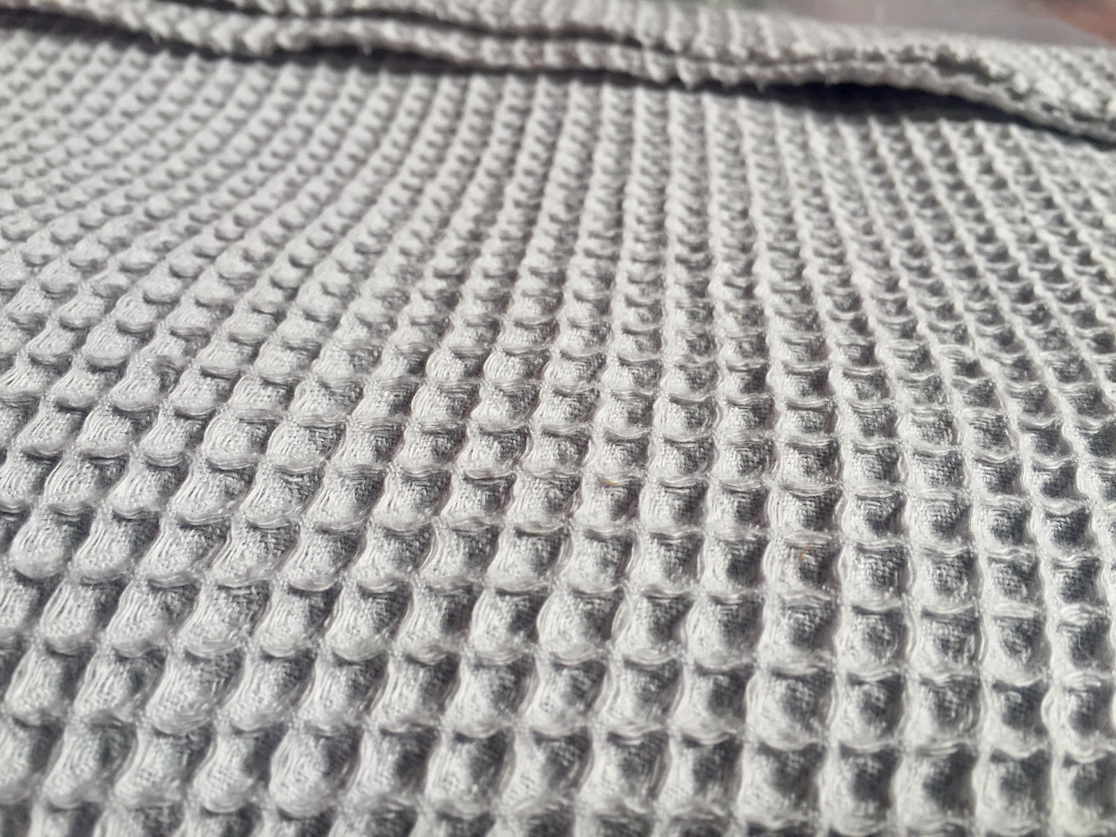 Cotton Waffle Pique Honeycomb Fabric Material Bathrobe Gown Towel Cushion 150cm Wide Silver Grey 5f3a929a 