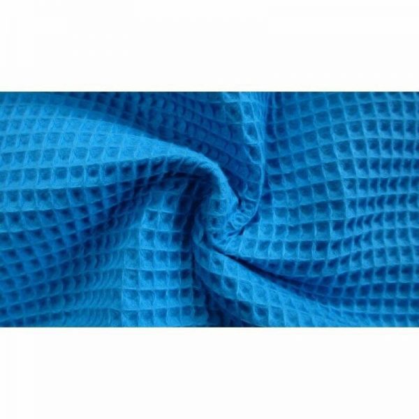 Cotton WAFFLE Pique Honeycomb Fabric Material – bathrobe, gown, towel, cushion –  150cm wide – TURQUOISE
