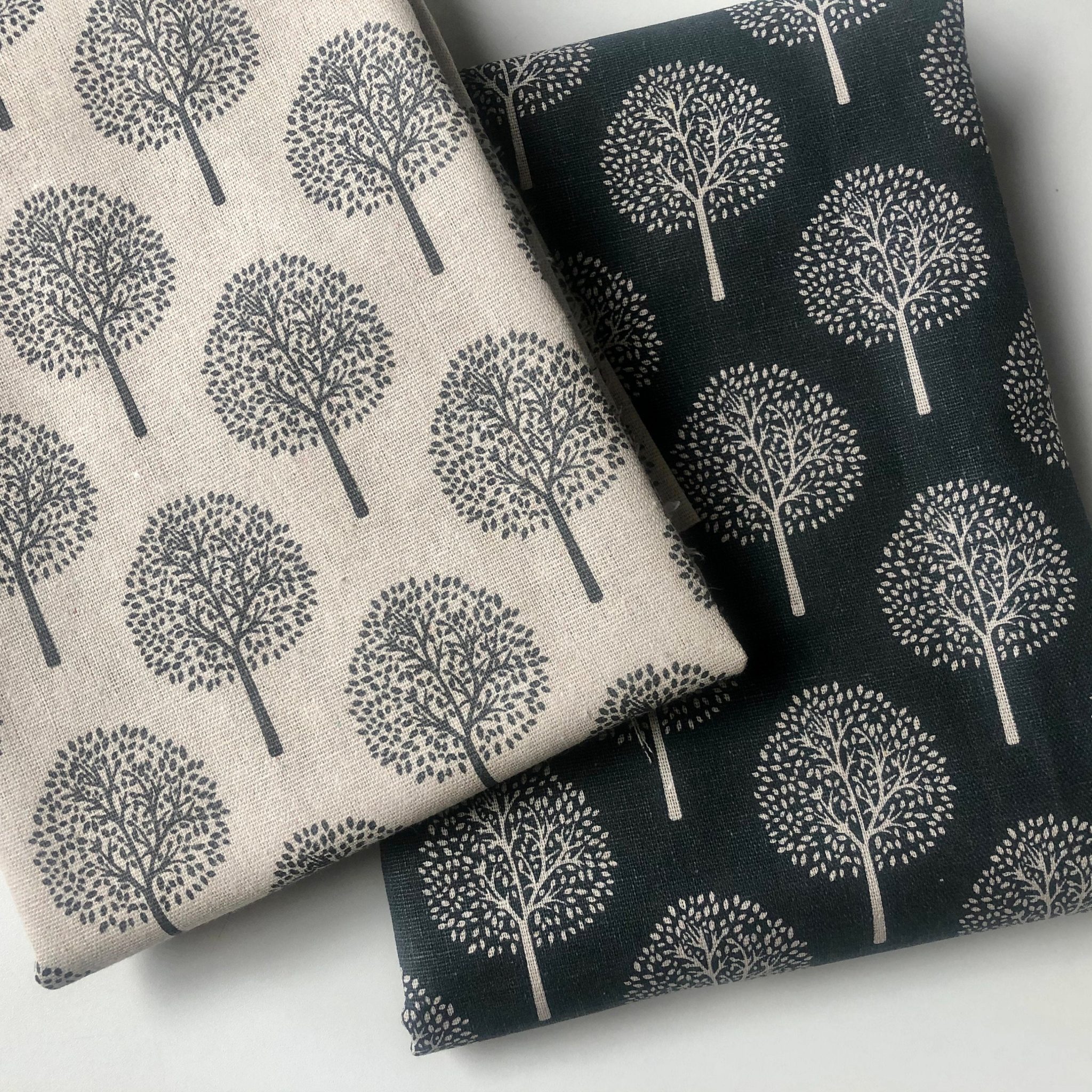 GREY Mulberry Tree Cotton Linen Fabric Natural Light Grey