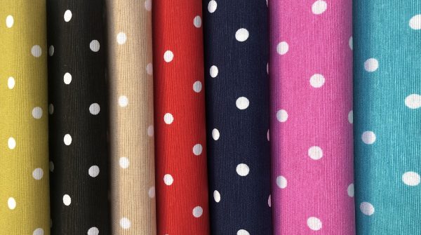 MUSTARD Polka Dot Fabric White Spots Dots PolyCotton Material Shabby Classic Chic Textile Home Decor Dress Curtains - 55''/140cm Wide Canvas - Image 3