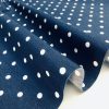 NAVY BLUE Polka Dot Fabric White Spots Dots PolyCotton Material Classic Chic Textile Home Decor Dress Curtains – 55''/140cm Wide Canvas