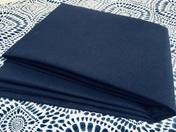 NAVY BLUE Waterproof Outdoor Ottoman Fabric Soft Teflon Material Plain Colours For Cushion Gazebo Beach – 55"/140cm Wide Canvas