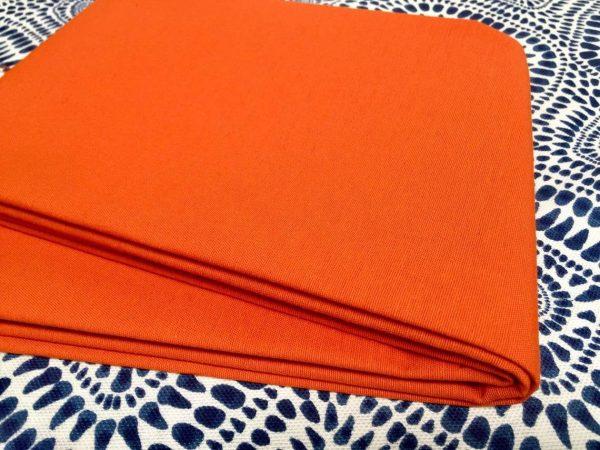 ORANGE Waterproof Outdoor Ottoman Fabric Soft Teflon Material Plain Colours For Cushion Gazebo Beach – 55"/140cm Wide Canvas
