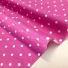PINK Polka Dot Fabric White Spots Dots PolyCotton Material Classic Chic Textile Home Decor Dress Curtains – 55''/140cm Wide Canvas