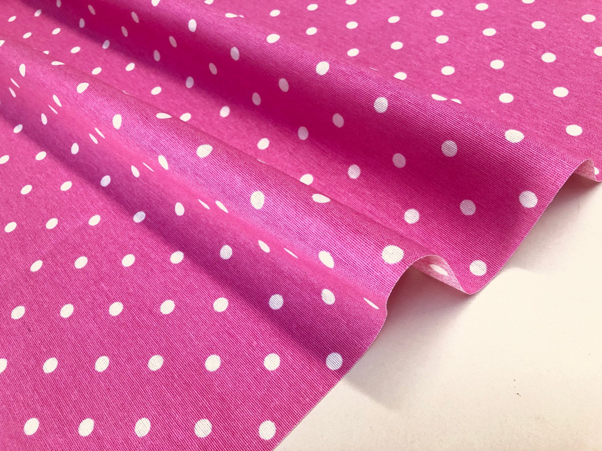 PINK Polka Dot Fabric White Spots Dots PolyCotton Material Classic Chic   Pink Polka Dot Fabric White Spots Dots Polycotton Material Classic Chic Textile Home Decor Dress Curtains 55 140cm Wide Canvas 5f369787 2048x1536 