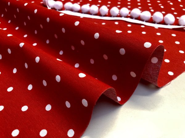 Polka Dot Fabric White Spots Dots PolyCotton Material Shabby Classic Chic Textile Home Decor Dress Curtains - 55''/140cm Wide Canvas - Image 8