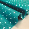 TURQUOISE BLUE Polka Dot Fabric White Spots Dots PolyCotton Material Classic Chic Textile Home Decor Dress Curtains – 55''/140cm Wide Canvas