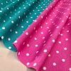 TURQUOISE BLUE Polka Dot Fabric White Spots Dots PolyCotton Material Classic Chic Textile Home Decor Dress Curtains – 55''/140cm Wide Canvas