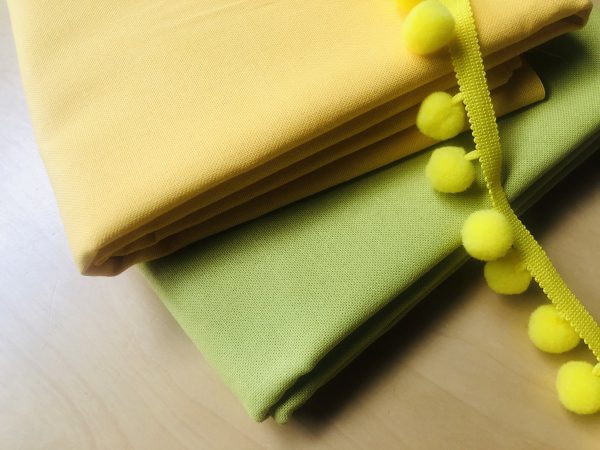 YELLOW - Plain Medium Weight Cotton Fabric For Dressmaking Curtains Light Upholstery Canvas Material - 110"/280cm Wide - Image 2