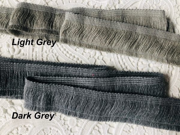 LIGHT GREY - Brush Fringe Tassels Textile Cut Pillow Trimming, Piping, Cushion Trim, Curtains, Home Decor - 40mm Wide - Any LENGTH - Image 2