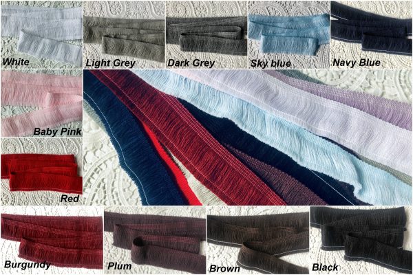 RED - Brush Fringe Tassels Textile Cut Pillow Trimming, Piping, Cushion Trim, Curtains, Home Decor - 40mm Wide - Any LENGTH - Image 4