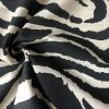BLACK & CREAM Zebra Stripes African Print Linen Look Cotton Fabric Furnishing Curtain Upholstery Material – 54"/138cm Wide Canvas