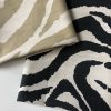 BLACK & CREAM Zebra Stripes African Print Linen Look Cotton Fabric Furnishing Curtain Upholstery Material – 108"/275cm Extra Wide Canvas