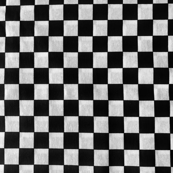 BLACK & WHITE Chef's Check Carnival Poly Cotton Geometric Uniform Apron Classic Checked Plaid Gingham Chess - 55"/140cm wide Canvas - Image 6