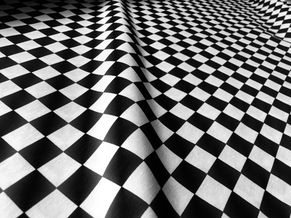 BLACK & WHITE Chef's Check Carnival Poly Cotton Geometric Uniform Apron Classic Checked Plaid Gingham Chess - 55"/140cm wide Canvas - Image 7