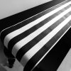 BLACK & WHITE Striped Teflon Table Runner For Events, Weddings, Home decor, Water Repellent – 12'' wide – Any Length