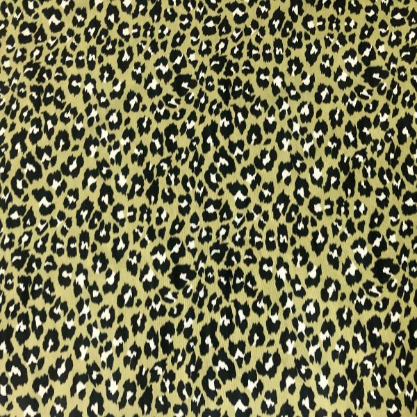 Green & Black Leopard Animal Fur Print Fabric Cotton Curtain Upholstery Material - 55"/140cm wide - Image 5