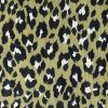 Green & Black Leopard Animal Fur Print Fabric Cotton Curtain Upholstery Material – 110"/280cm extra wide