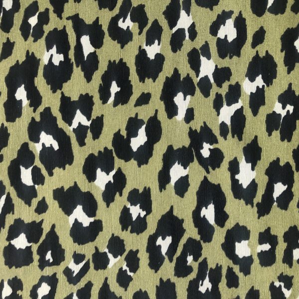 Green & Black Leopard Animal Fur Print Fabric Cotton Curtain Upholstery Material - 110"/280cm extra wide - Image 6