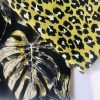 Green & Black Leopard Animal Fur Print Fabric Cotton Curtain Upholstery Material – 110"/280cm extra wide