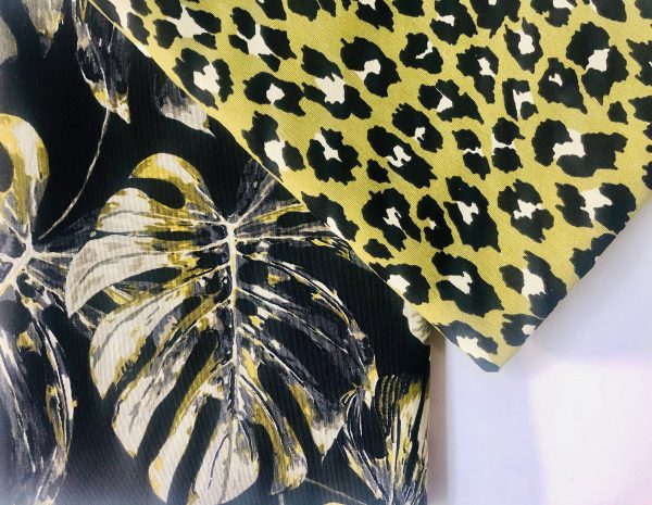 Green & Black Leopard Animal Fur Print Fabric Cotton Curtain Upholstery Material - 110"/280cm extra wide - Image 9
