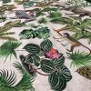 Safari Zoo African Animal Digital Print Fabric Tropical Jungle Palm Flower Leaf Material Linen Look  – 54"/138cm wide Canvas