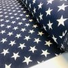 Christmas Stars Jacquard Double Face Gobelin Fabric Material for Curtains Home Decor Upholstery – 55"/140cm Wide – NAVY BLUE & WHITE