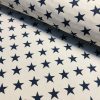 Christmas Stars Jacquard Double Face Gobelin Fabric Material for Curtains Home Decor Upholstery – 55"/140cm Wide – WHITE & NAVY BLUE
