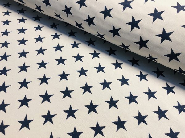 Christmas Stars Jacquard Double Face Gobelin Fabric Material for Curtains Home Decor Upholstery - 55"/140cm Wide - WHITE & NAVY BLUE - Image 4