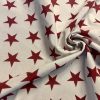 Christmas Stars Jacquard Double Face Gobelin Fabric Material for Curtains Home Decor Upholstery – 55"/140cm Wide – WHITE & RED