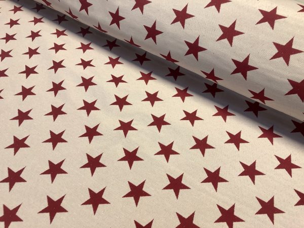 Christmas Stars Jacquard Double Face Gobelin Fabric Material for Curtains Home Decor Upholstery - 55"/140cm Wide - WHITE & RED - Image 3