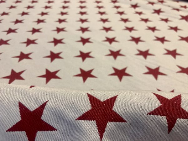 Christmas Stars Jacquard Double Face Gobelin Fabric Material for Curtains Home Decor Upholstery - 55"/140cm Wide - WHITE & RED - Image 5