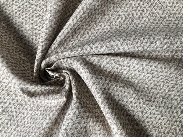 Knit Look Texture Effect Digital Print Jersey Yarn Stitch Fabric Material Curtain Light Upholstery - 55"/140cm Wide Beige & Cream - Image 4