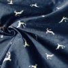 Navy Blue Deer Jacquard Double Face Gobelin Fabric Curtain Upholstery Material Christmas Moose Elk Textile – 55"/140cm wide Canvas